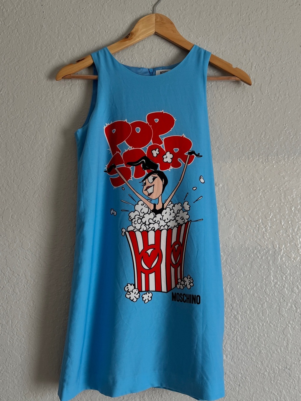 Moschino Teen Blue Popcorn Graphic Mini Dress